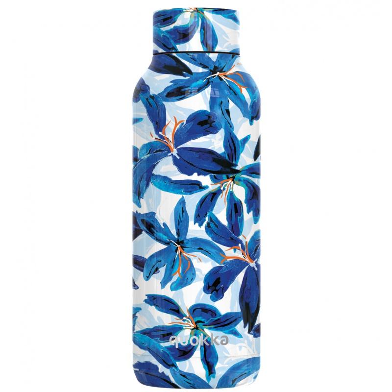 Quokka Solid, Nerezová fľaša / termoska Blue Hibiscus, 510ml, 12170