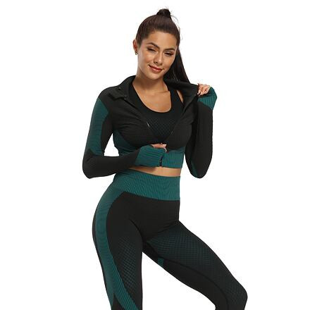 Yoga Sense fitness set dámsky zelená tm. 1