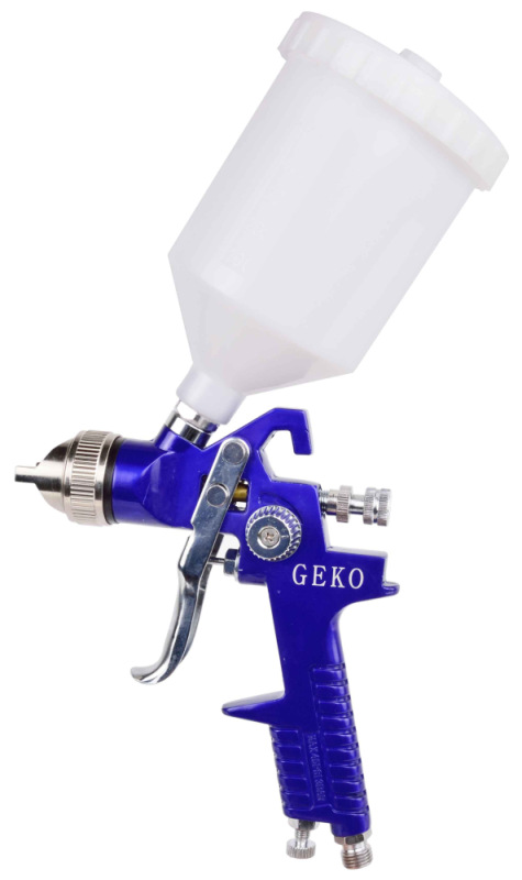 Striekacia pištoľ HVLP s hornou nádobkou 600ml a manometrom, tryska 1,4 mm, GEKO 1