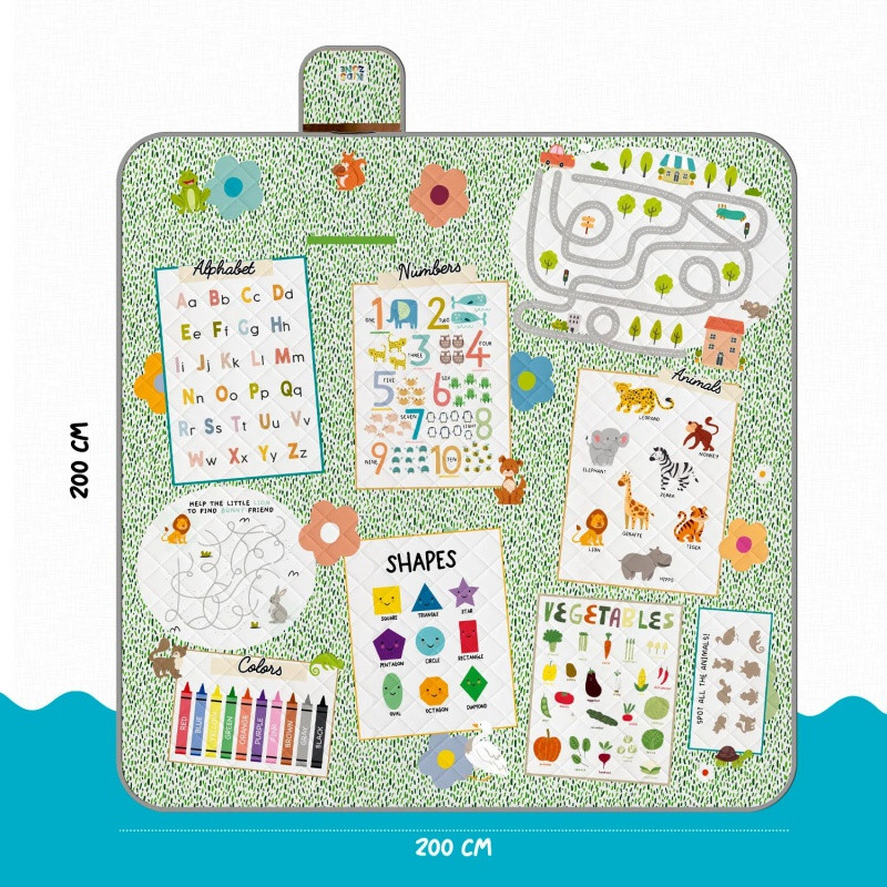 Veľká pikniková deka Perletti Travel – Montessori hry, 200x200cm, 13153 2