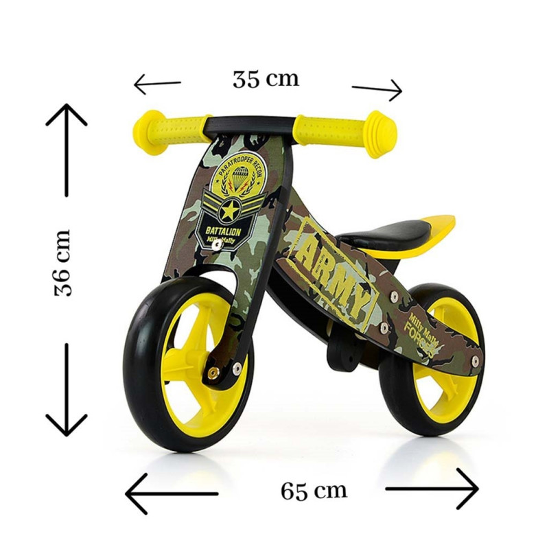 Detské multifunkčné odrážadlo bicykel 2v1 Milly Mally JAKE Army 3