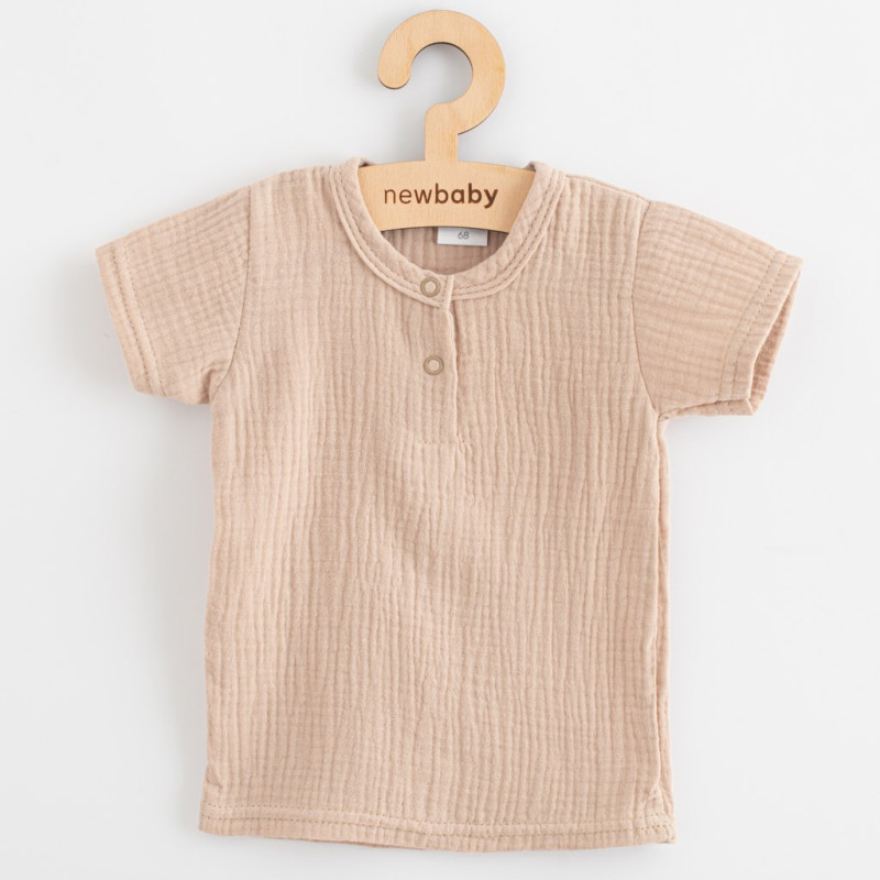 Kojenecká mušelínová súprava tričko a nohavice New Baby beige 56 (0-3m) 2