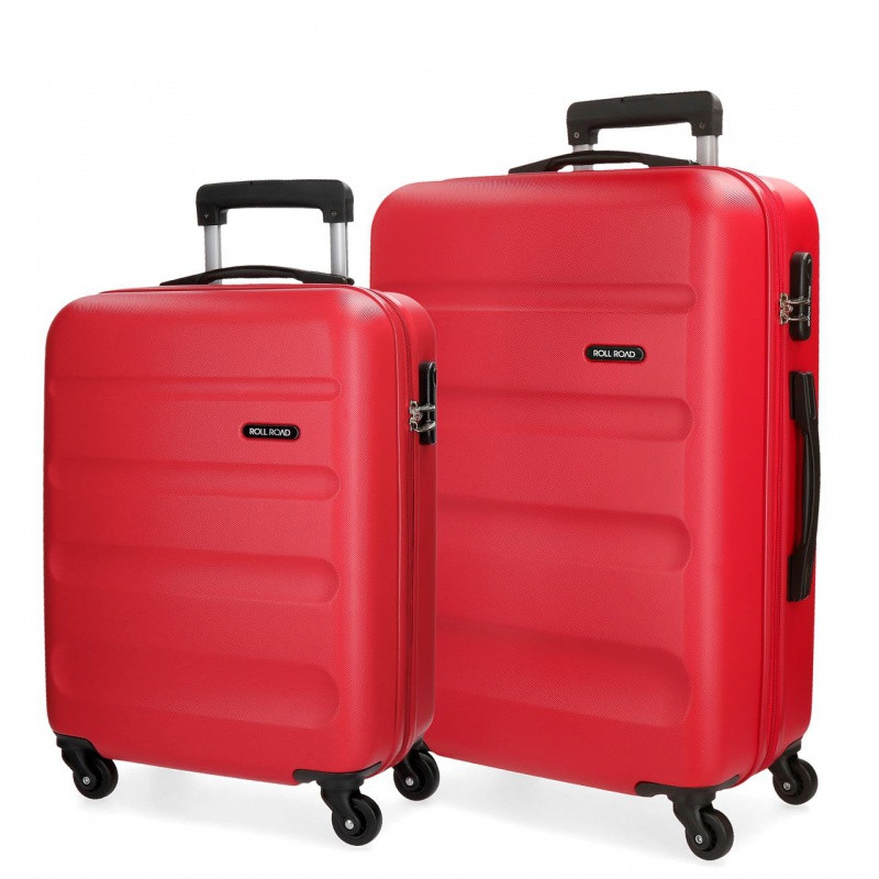 ROLL ROAD Flex Red, Sada ABS cestovných kufrov, 55-65cm, 5849564