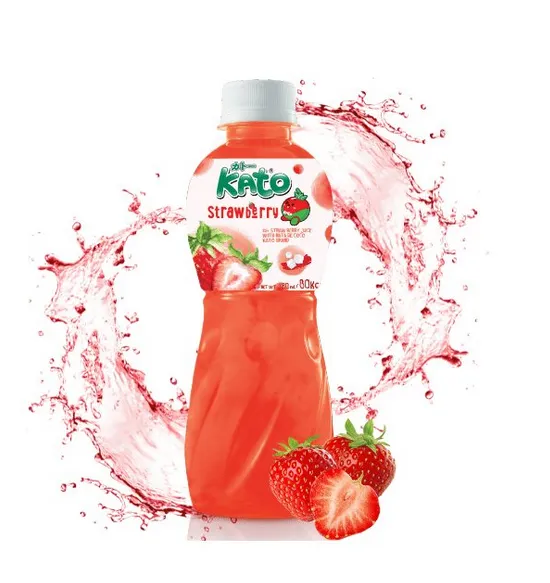 Kato Strawberry Juice With Nata De Coco Jelly 320ml THA