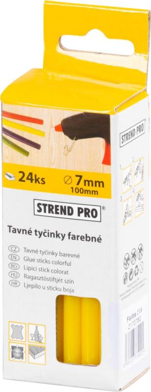 Tyčinka Strend Pro GS-201D, 100x07 mm, žltá, bal. 24 ks, tavná, lepiaca, náplň do tavnej pišt