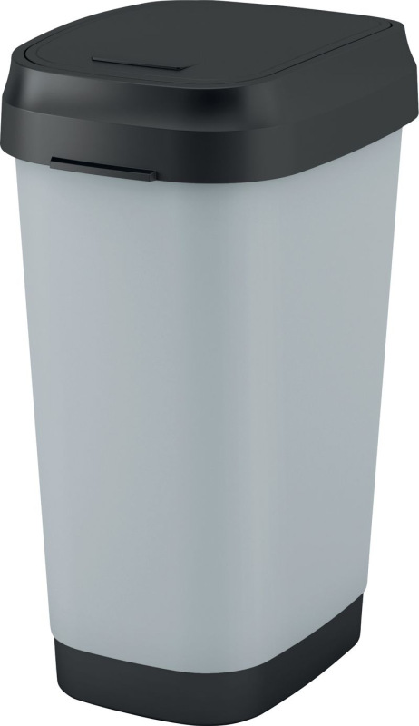 Kôš KIS Dual Swing Style L Steel, 50 lit., sivý, 42x30,5x60 cm, na odpad