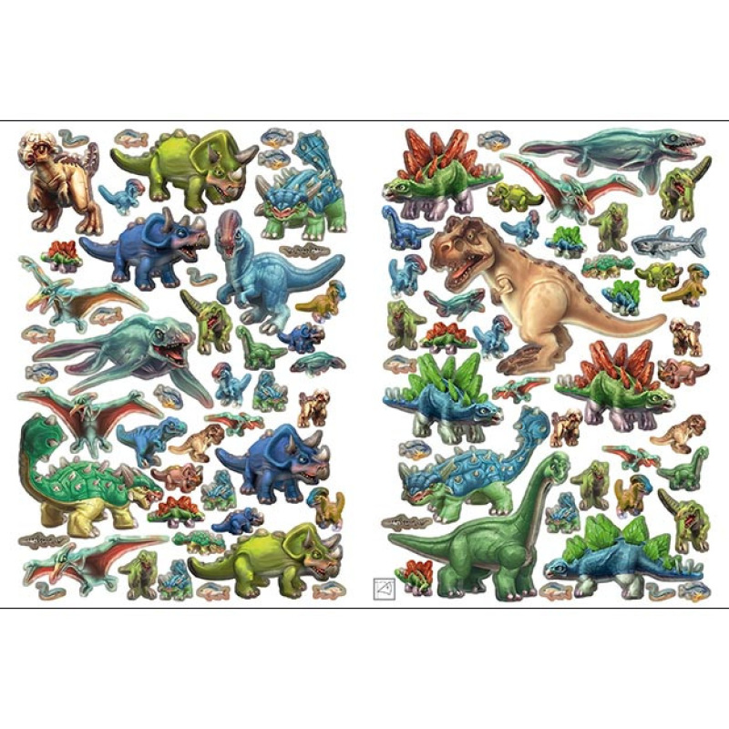 Metalická samolepková knižka Dinosaury 2