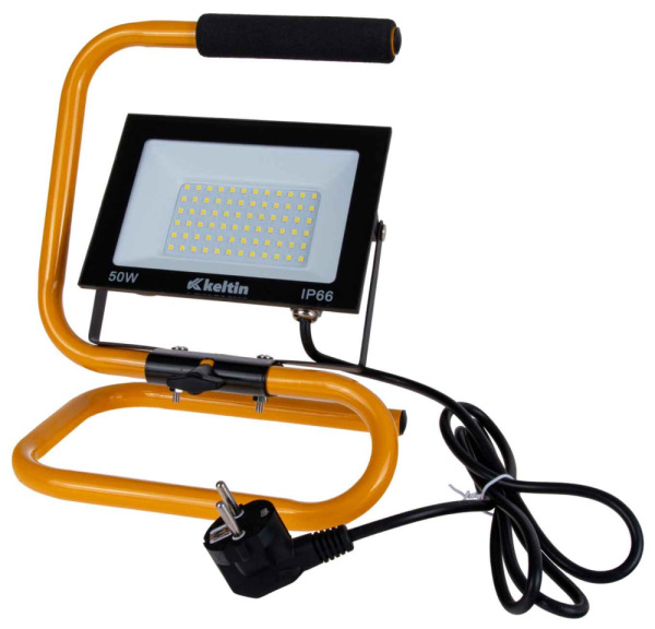LED reflektor 50W so stojanom, studená biela 6500K, KELTIN 4