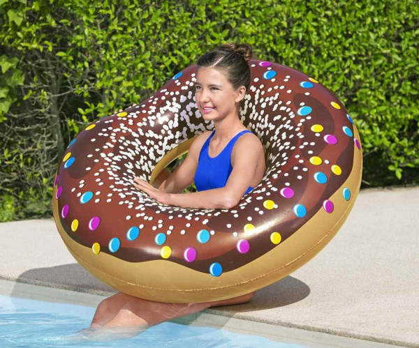 Detský veľký nafukovací kruh Bestway DONUT 107cm brown 5