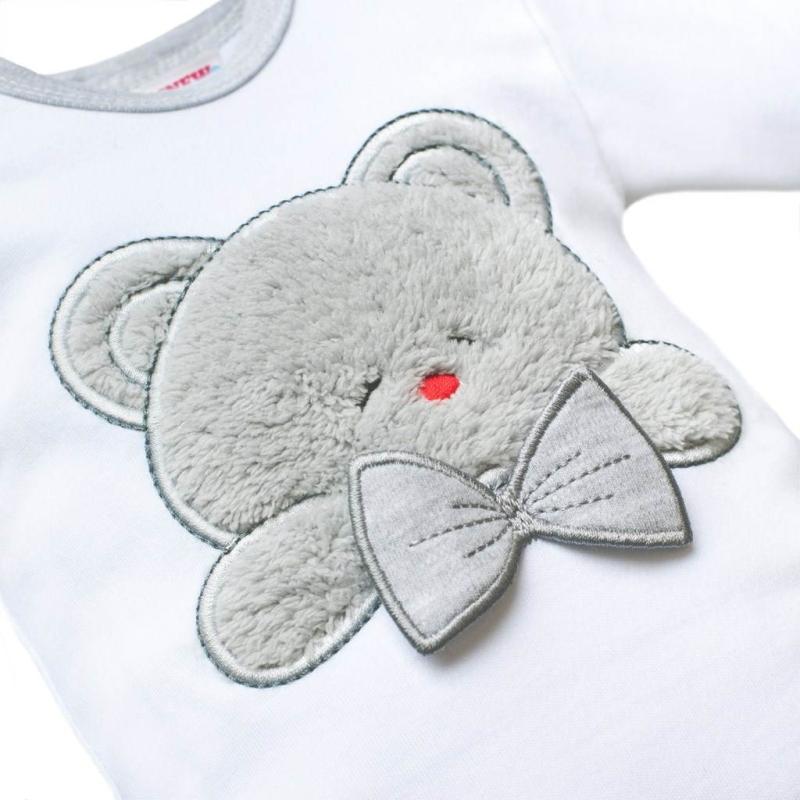 Luxusné dojčenské body s dlhým rukávom New Baby Honey Bear s 3D aplikáciou 80 (9-12m)