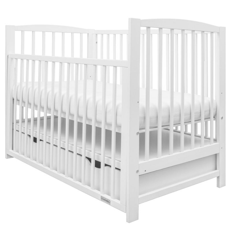 Detská postieľka New Baby LILLY so sťahovacou bočnicou a šuplíkom biela 1
