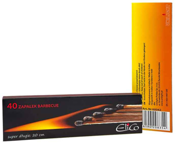 Krbové zápalky extra dlhé 200 mm, 40 ks, ELICO 1