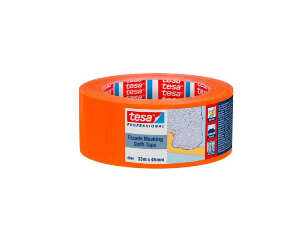 Páska tesa® PRO, maliarska, fasádna, tkaná, lepiaca, 33m x 48mm, oranžová