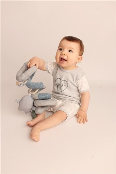 Dojčenský letný bavlnený overal New Baby Srdiečka 56 (0-3m) 2