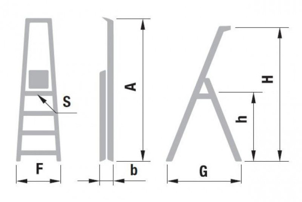 Schodíky ALVE EUROSTYL HOBBY 1945, 5 stupienkové, h-980, s poličkou, nosn. 150 kg 1