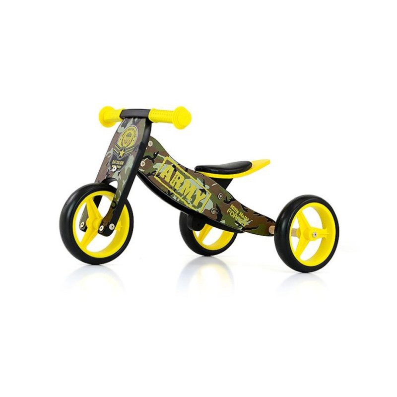 Detské multifunkčné odrážadlo bicykel 2v1 Milly Mally JAKE Army 1