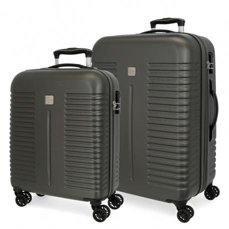 JOUMMA BAGS Sada luxusných ABS cestovných kufrov INDIA Antracita, 70cm/55cm, 5089522