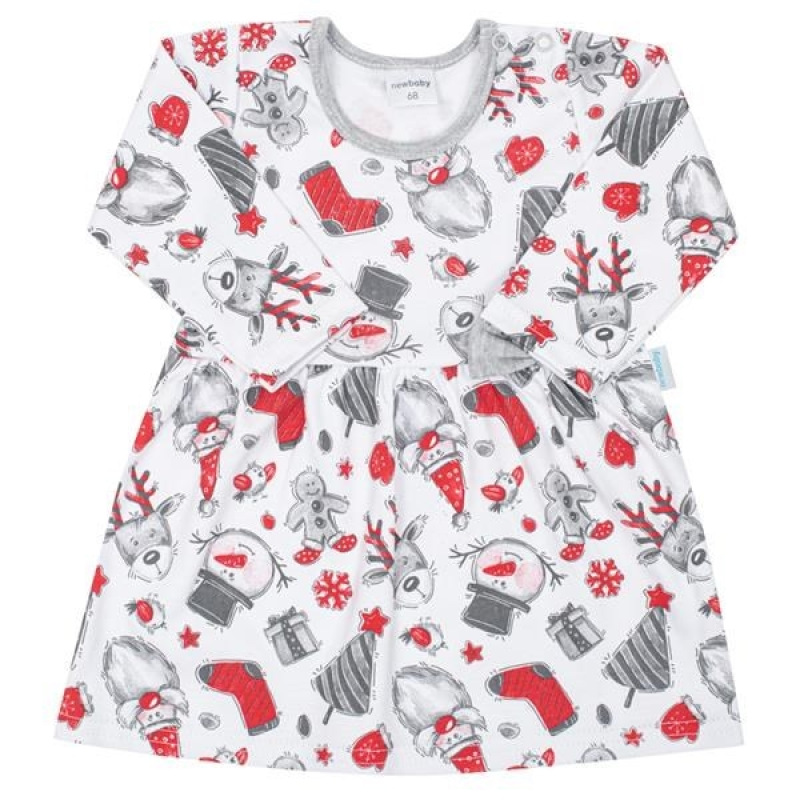 Dojčenské bavlnené šatôčky s čelenkou New Baby Christmas 86 (12-18m) 1