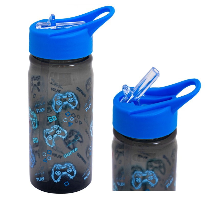 Plastová fľaša s výsuvnou slamkou AquaPure GO PLAYING, 450ml, 511025005