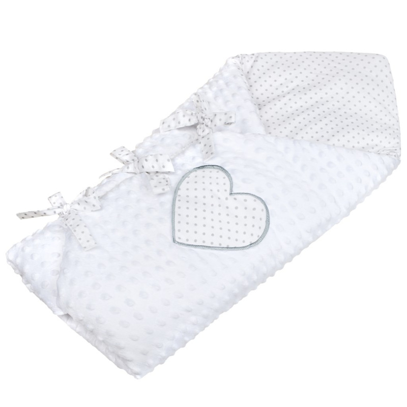 Luxusná šnurovacia Zavinovačka z Minky New Baby biela 75x75 cm 1
