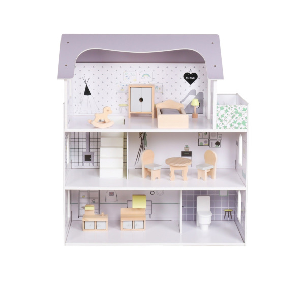 Drevený domček pre bábiky Rose Montessori Baby Mix 2