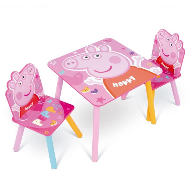 ARDITEX Detský drevený stolík + stoličky PEPPA PIG, PP13984 1