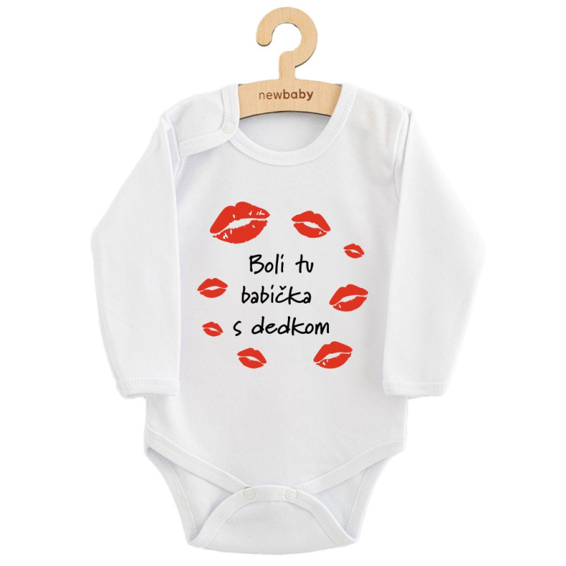 Detské body s potlačou New Baby Boli tu babička s dedkom 62 (3-6m) 2