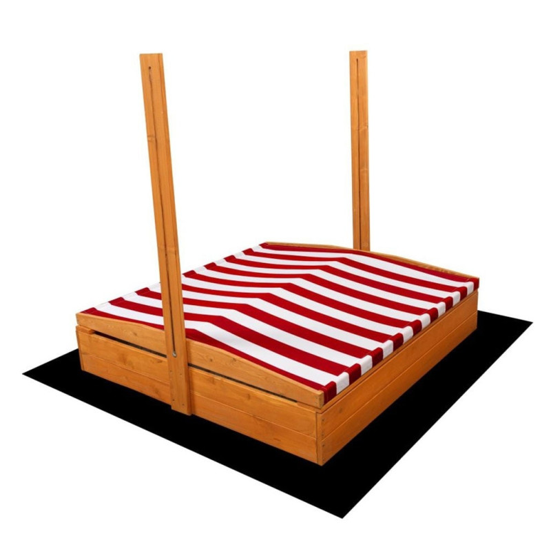 Strieška pre detské drevené pieskovisko Baby Mix 120x120 cm červeno-biela 1