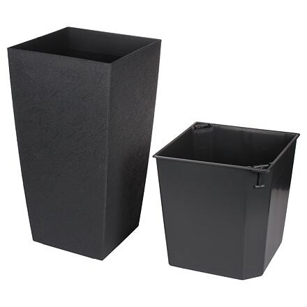 Plastkon Eliot Stone dekoratívny kvetináč 25 x 46 cm antracitová 1