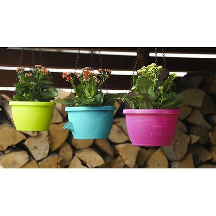 Plastkon Marina závesný kvetináč hnedá, 25cm 2