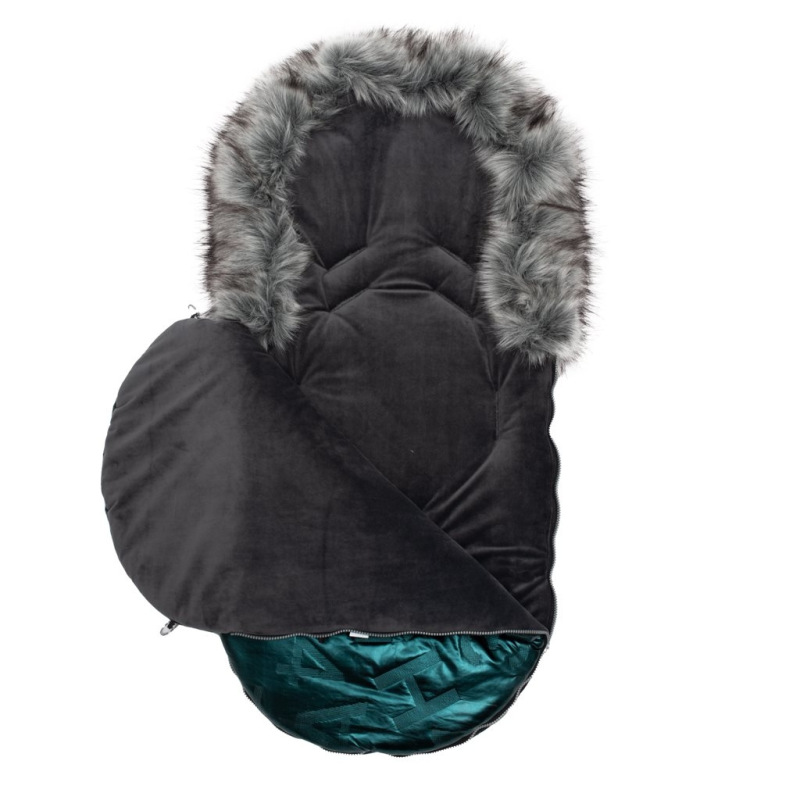 Luxusný fusak s kožušinkou New Baby zelený 1