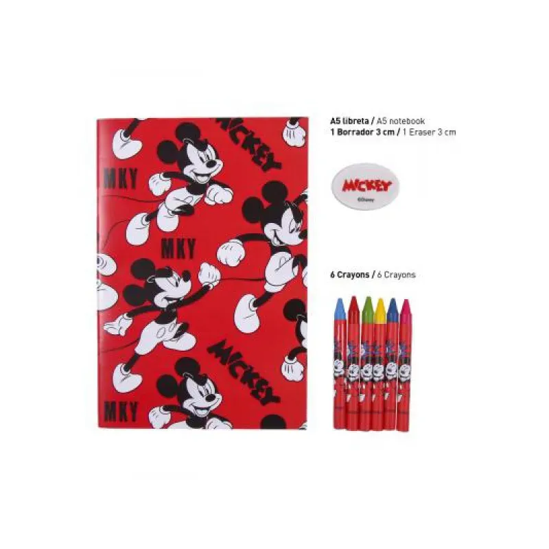 CERDÁ Stationery set  MICKEY MOUSE (notes, puzdro, pastelky, voskovky),  2100003561