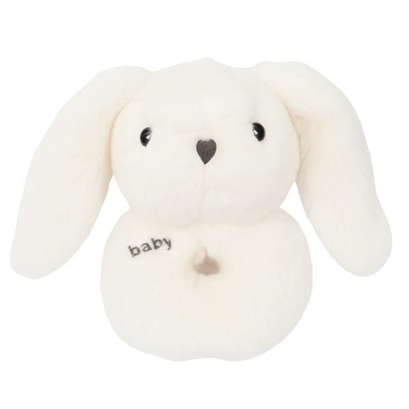 Darčeková súprava Baby Mix – biely zajačik s hrkálkou a dečkou 2