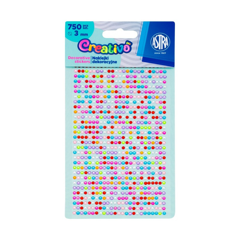 ASTRA CREATIVO Dekoračné samolepiace kamienky, 3 mm, 725 ks, MIX FARIEB, 335118011 1