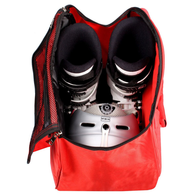 Ski Rucksack taška na helmu a lyžiarky červená 2