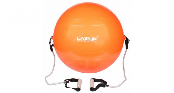 LiveUP Flex LS3227 gymball s expandery 65cm oranžová