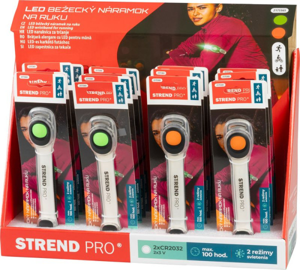 Náramok Strend Pro LB1204, LED, 2xCR2032, 185x35x15 mm, elastický, Sellbox 16 ks 5