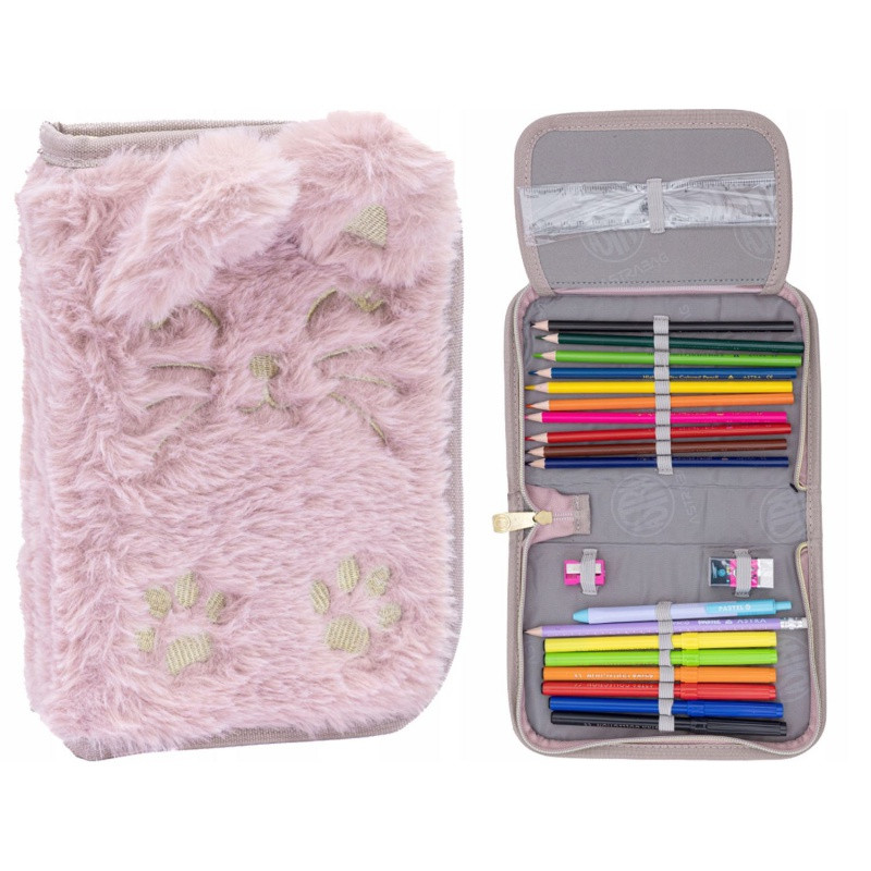 Vyklápací peračník s náplňou AstraBAG FLUFFY KITTY, AC11, 503024080