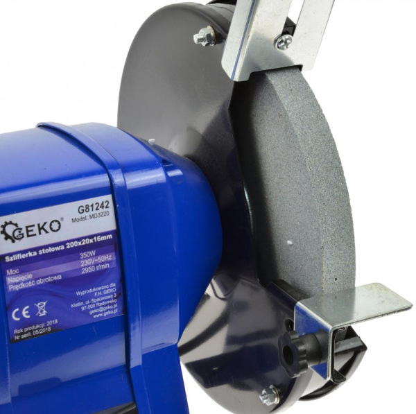 Stolová brúska dvojkotúčová 350W, 200 x 20 x 16 mm, GEKO 2