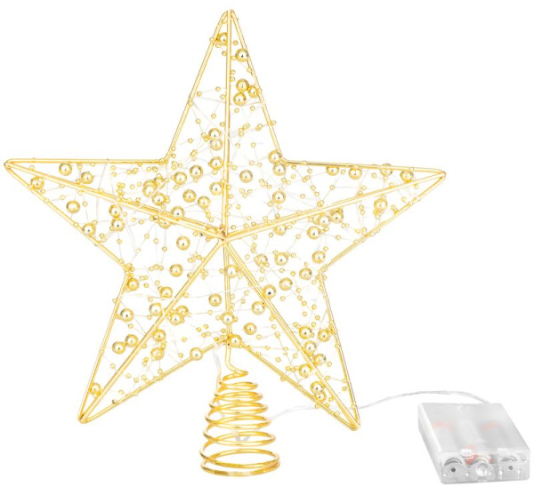 Hviezda MagicHome Vianoce, plast, časovač, 10xLED teplá biela, 25 cm, 2xAA 1