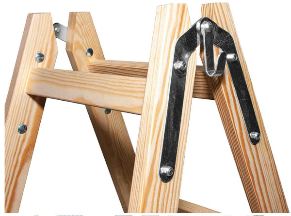 Rebrík drevený dvojdielny s háčikom 8 - priečkový, 248 cm, VASKO 1