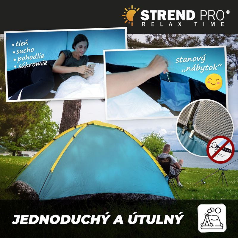 Stan Strend Pro, turistický, pre 2 osoby, zelený, 205x150x100 cm 4