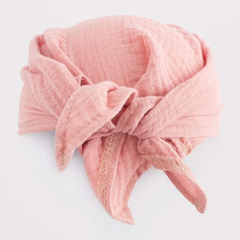 Detská letná mušelínová šatka so šiltom New Baby pink 68/74 1