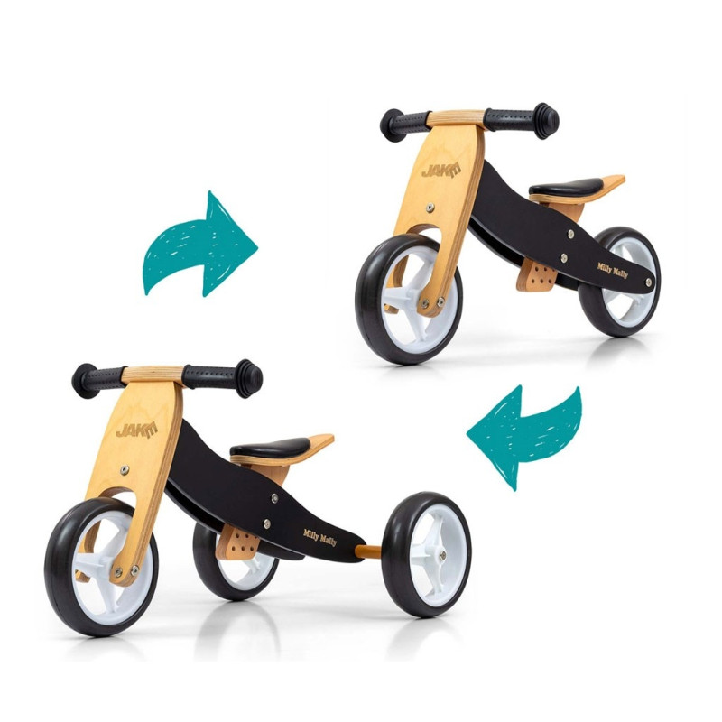 Detské multifunkčné odrážadlo bicykel 2v1 Milly Mally JAKE Classic Black 5