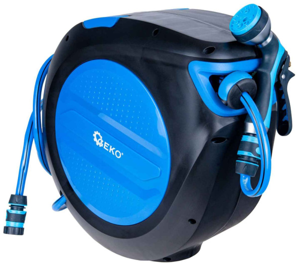 Navíjací bubon s držiakom na stenu so záhradnou hadicou 30 m, GEKO 7