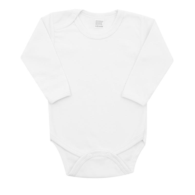 Luxusné bavlnené body dlhý rukáv New Baby - biele 56 (0-3m)