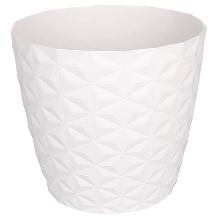 Plastkon Crystal Mat dekoratívny kvetináč biela 16cm