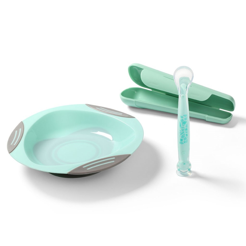 Silikónová lyžička s prísavkou Baby Ono zelená 4