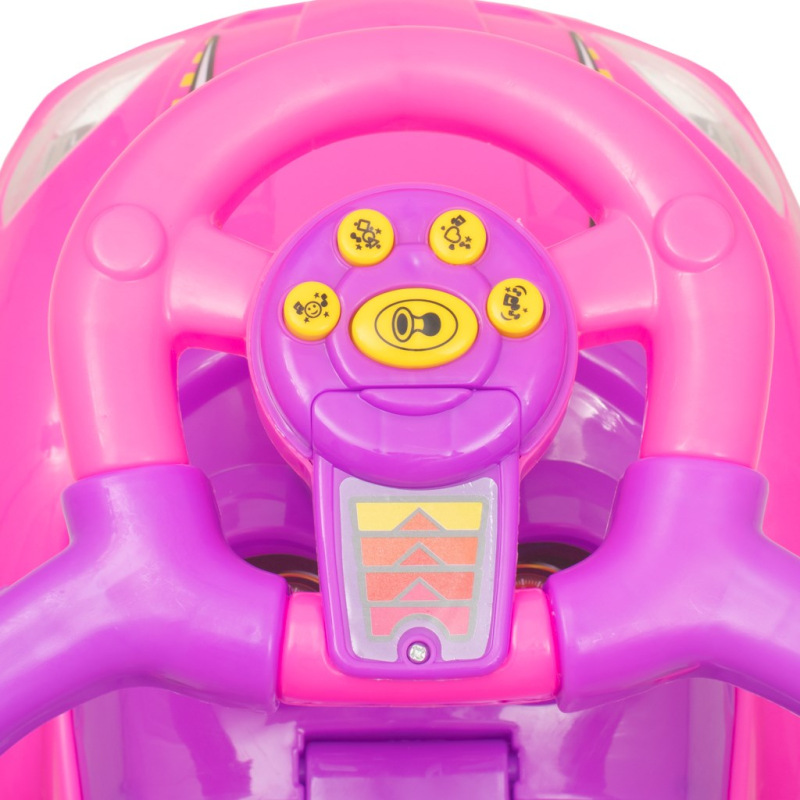 Detské odrážadlo s vodiacou tyčou 3v1 Baby Mix Mega Car ružové 4
