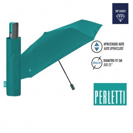 PERLETTI  Plnoautomatický skladací dáždnik PROMOCIONALI / zelená, 96026-03